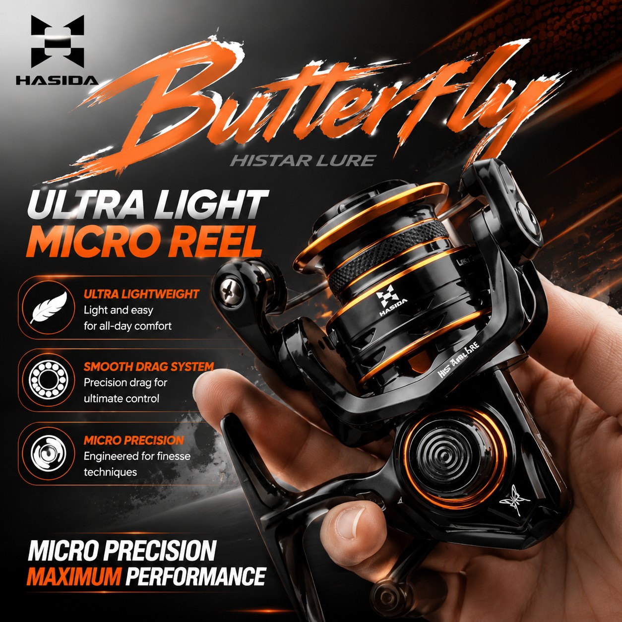 Kastking Reel Zephyr - Carrete de pesca HASIDA Butterfly 800