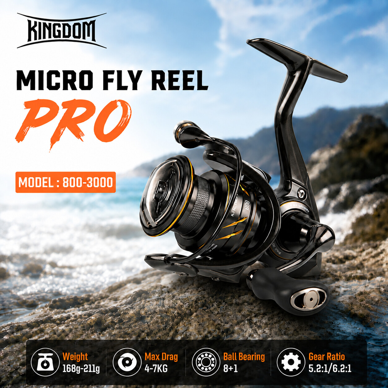 Carrete de Pesca Kingdom Micro - Kastking Reel Zephyr reseña y precio